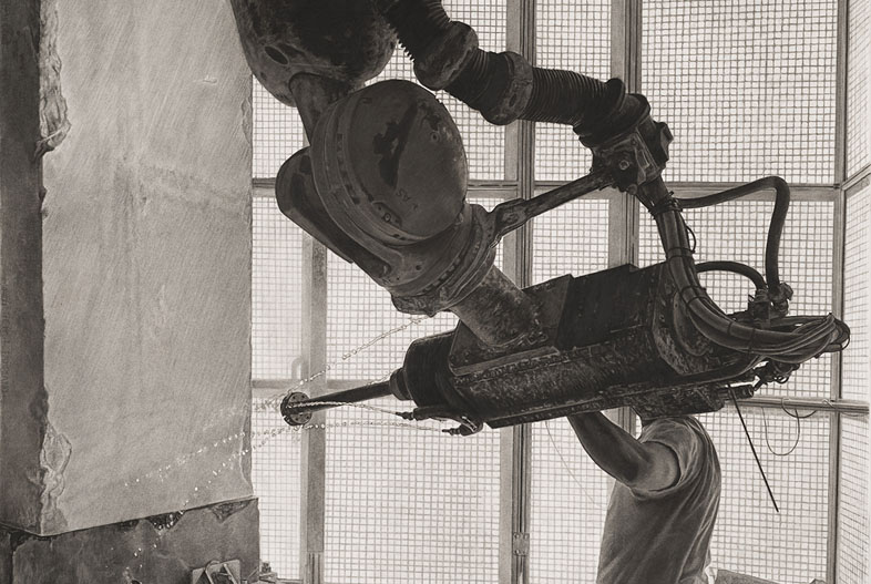 Kuka (2026). Charcoal on marouflage paper, 200 x 140 cm