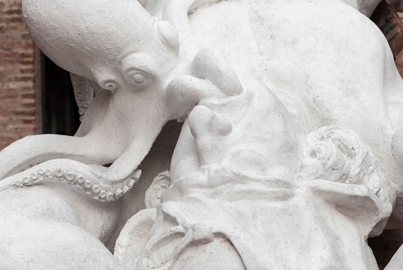 Colón (detalle) (2021). Impresión 3D y resina al agua, 376 x 320 x 224 cm