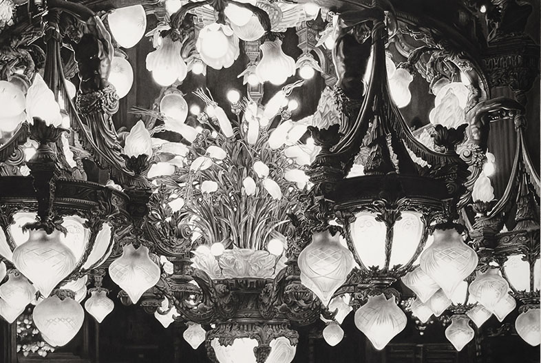 Descent (2024). Charcoal on marouflage paper, 140 x 200 cm
